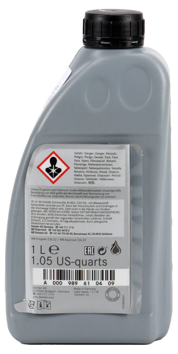 Olio cambio ATF MB 236.22 originale Mercedes 1 litro - immagine 2